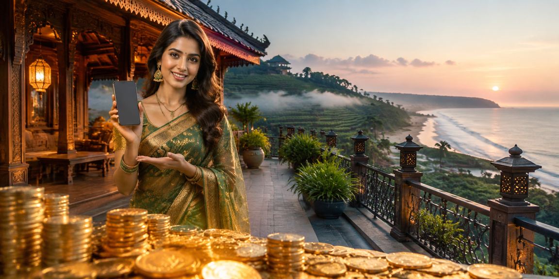 চা বাগানের পাশে মোবাইলে বেটিং অ্যাপ ব্যবহার করছেন একজন